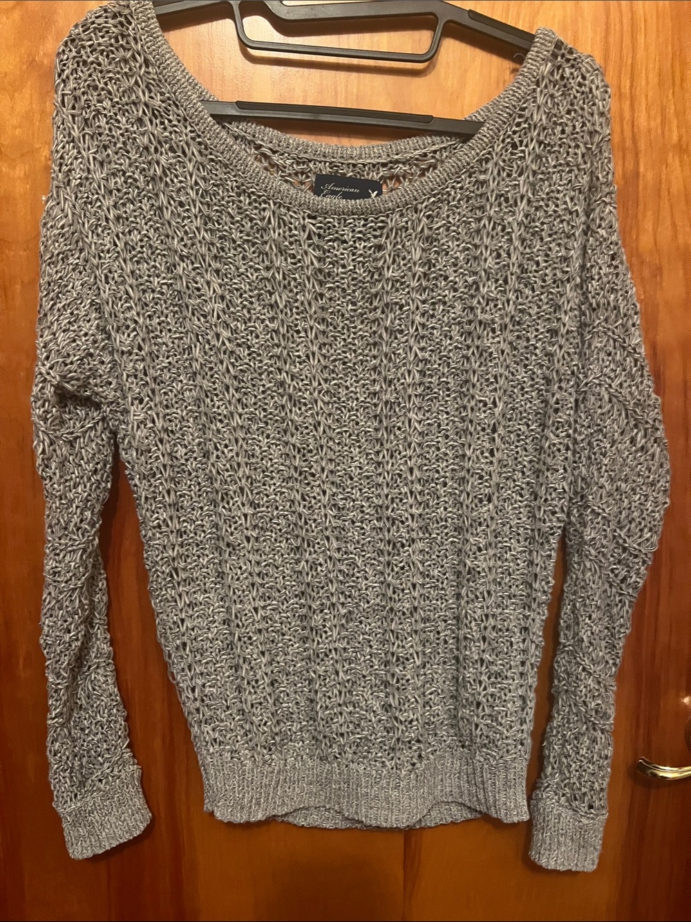 AE Casual Open-Knit Gray Women's Sweater